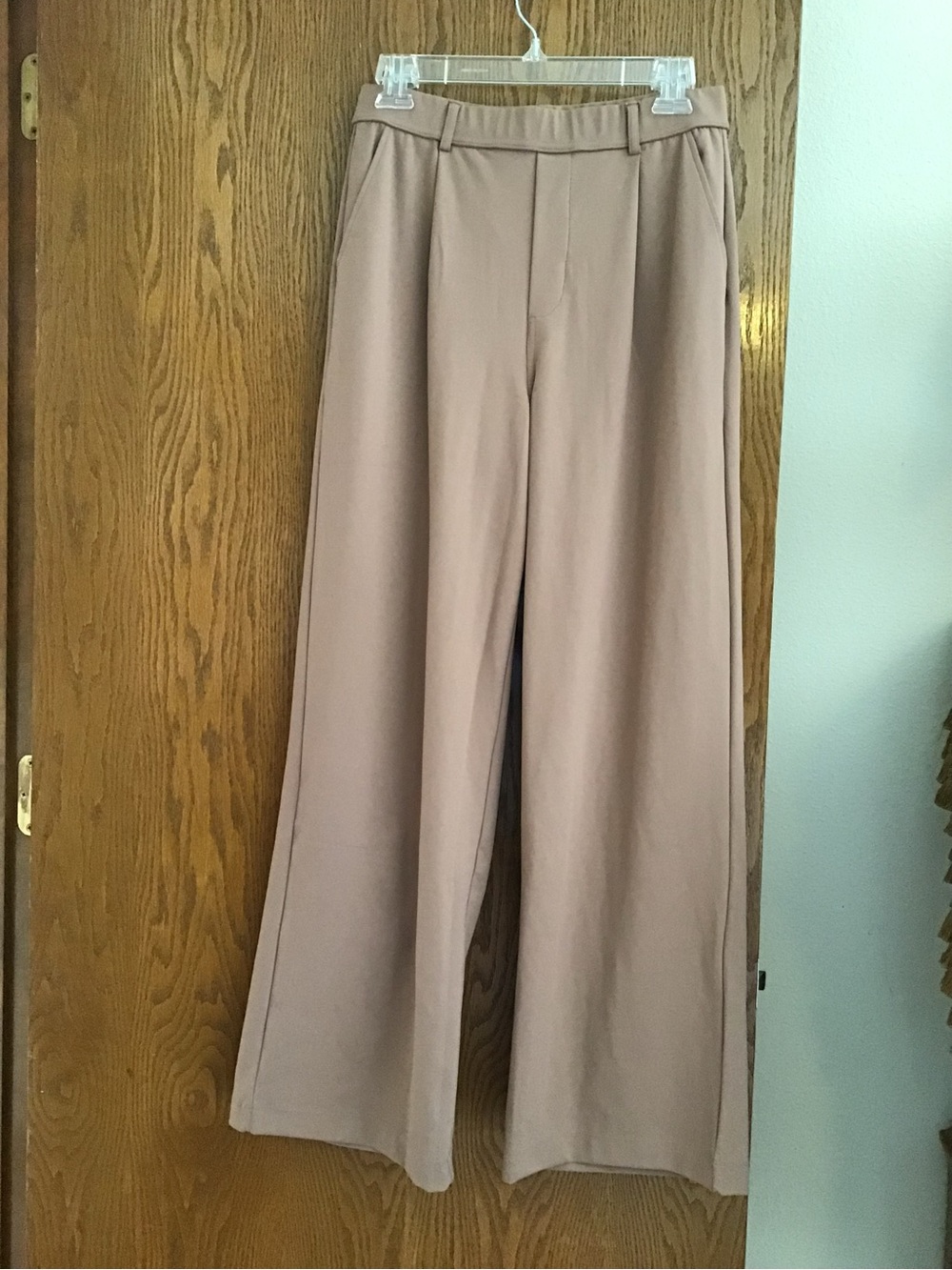 Wide Leg High-Rise Women's Pants - Taupe